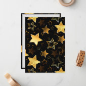 シームレスな金の星のパターン ノートカード (正面/裏面インサイチュ)