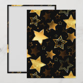 シームレスな金の星のパターン ノートカード (正面/裏面)