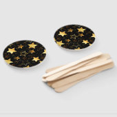 シームレスな金の星のパターン ハンドファン (組立なし)