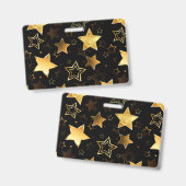 シームレスな金の星のパターン バッジ (正面＆裏面)