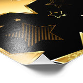 シームレスな金の星のパターン フォトプリント (角)