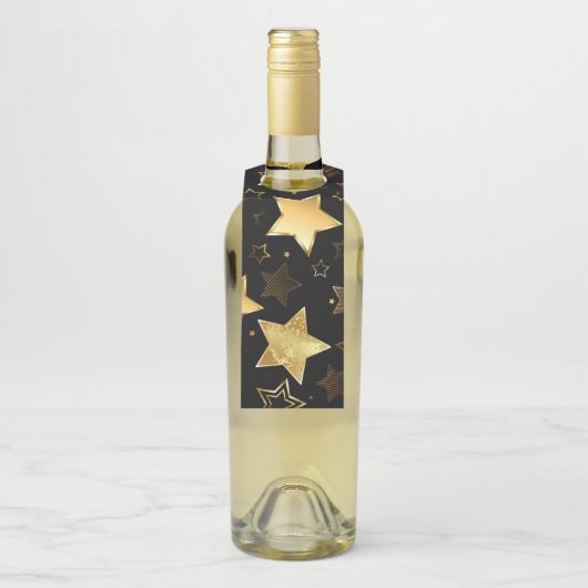 シームレスな金の星のパターン ボトルネックタグ (ボトル)