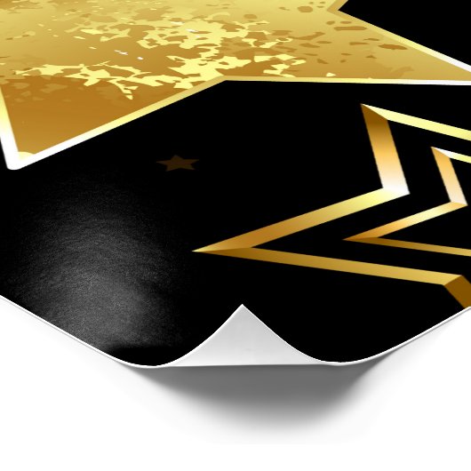 シームレスな金の星のパターン ポスター (コーナー)