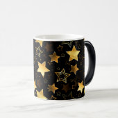 シームレスな金の星のパターン モーフィングマグカップ (正面右)