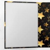 シームレスな金の星のパターン 三つ折りクリスマスカード (内部最初)