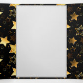 シームレスな金の星のパターン 三つ折りクリスマスカード (内部中)