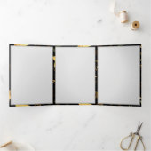 シームレスな金の星のパターン 三つ折り招待状 (内部)