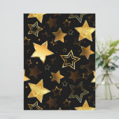 シームレスな金の星のパターン 招待状 (スタンド正面)