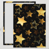 シームレスな金の星のパターン 招待状 (正面/裏面)