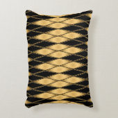 シームレスな金ゴールドと黒い図形のパターン アクセントクッション (正面(垂直))