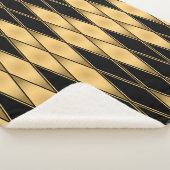 シームレスな金ゴールドと黒い図形のパターン シェルパブランケット (3/4)
