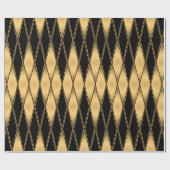 シームレスな金ゴールドと黒い図形のパターン ラッピングペーパー (フラット)