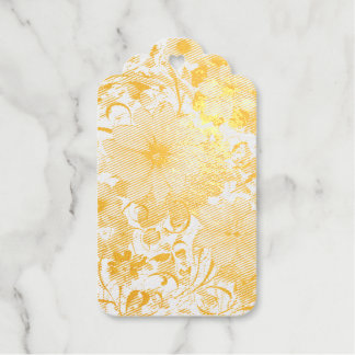 シームレスな開花：青と白の対角ダンス ギフトタグ