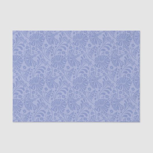 シームレスな青い花のパターンの切り離し 薄葉紙 (正面)