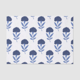 シームレスな青い花のパターンの切り離し 薄葉紙