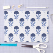 シームレスな青い花のパターンの切り離し 薄葉紙 (クラフト)