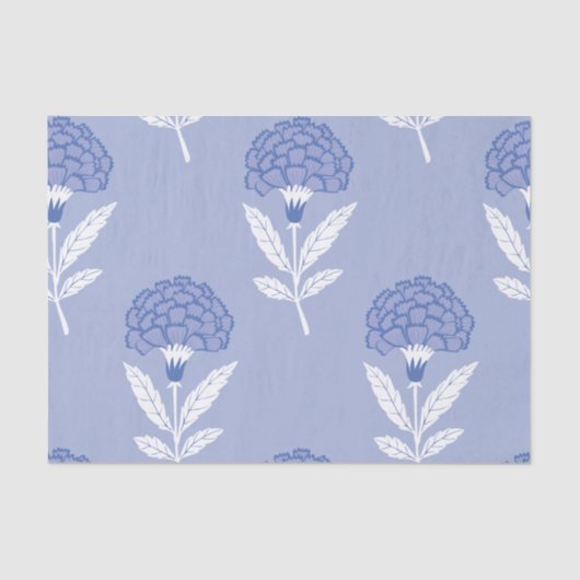 シームレスな青い花のパターンを切り離すティッシュペーパー 薄葉紙 (正面)