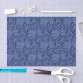 シームレスな青い花のパターンを切り離すティッシュペーパー 薄葉紙 (クラフト)