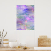 シームレスな青、ピンク色の背景の黄色の水色 ポスター (キッチン)