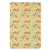 シームレスな鶏と花の柄 ミニクリップボード (裏面)