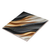 シームレスな黄金と黒のシルク生地 タイル (側面)