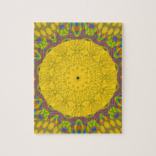 シームレスな黄金色の装飾品。 ジグソーパズル (縦)