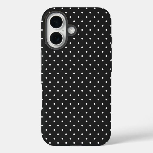 シームレスな黒と白のドット柄 Case-Mate iPhoneケース (裏面)