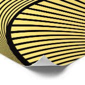 シームレスな黒と金の日本風アートデコ花 ポスター (角)