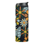 シームレスな70のレトロなヒッピーの花のパターン – Vinta タンブラー (回転左)