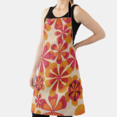 シームレスな70sレトロな花のパターンとヴィンテージダイ エプロン (インサイチュ)