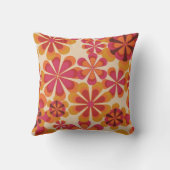 シームレスな70sレトロな花のパターンとヴィンテージダイ クッション (裏面)