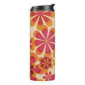 シームレスな70sレトロな花のパターンとヴィンテージダイ タンブラー (回転左)