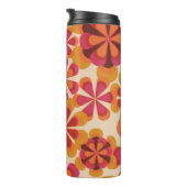 シームレスな70sレトロな花のパターンとヴィンテージダイ タンブラー (回転右)