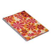 シームレスな70sレトロな花のパターンとヴィンテージダイ ノートブック (右側)