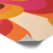 シームレスな70sレトロな花のパターンとヴィンテージダイ ポスター (角)