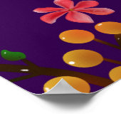 シームレスな botanical パターンのかわいいフルーツブランチ ポスター (角)