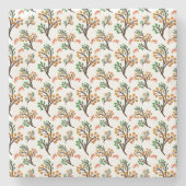 シームレスな botanical パターン 花 | かわいい ナチュラル ストーンコースター (正面)