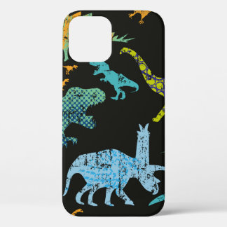 シームレスなDinoパターン。オリジナルデザインとtレックス、 iPhone 12ケース