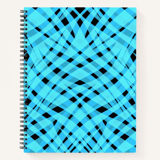 シームレスアニマルゼブラタイガーの毛皮の抽象芸術ブルー ノートブック (正面)