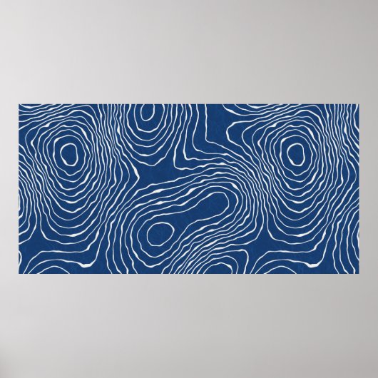 シームレスアース線地形図パターオーガニックター ポスター (正面)