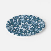 シームレスイスラムアートカラフルブルー ペーパープレート (アングル)