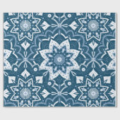 シームレスイスラムアートカラフルブルー ラッピングペーパー (フラット)