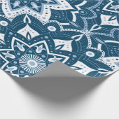 シームレスイスラムアートカラフルブルー ラッピングペーパー (角)