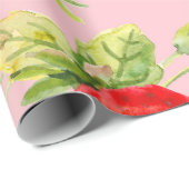 シームレスイチゴの水彩模様 ラッピングペーパー (ロールコーナー)