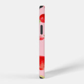 シームレスイチゴの水彩模様 iPhoneケース (右側面)