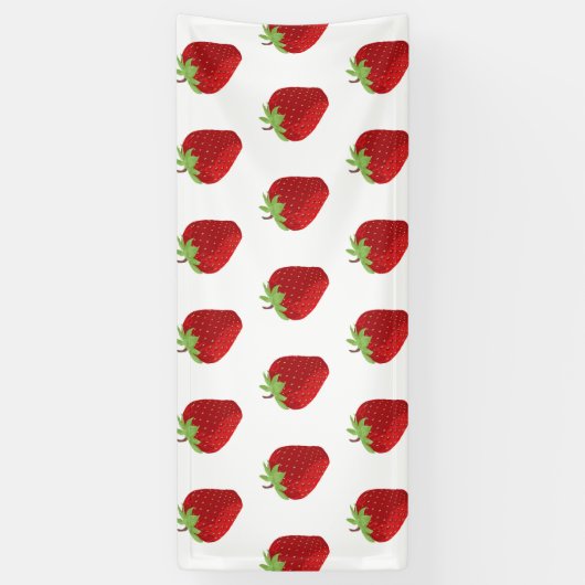 シームレスイチゴの背景 横断幕 (縦)