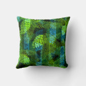 シームレスウィンタークリスマスグリーンブルーパインコーンtr クッション (裏面)