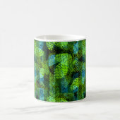 シームレスウィンタークリスマスグリーンブルーパインコーンtr コーヒーマグカップ (中央)