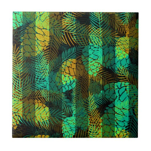 シームレスウィンタークリスマスグリーンブルーパインコーンtr タイル (正面)