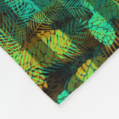 シームレスウィンタークリスマスグリーンブルーパインコーンtr フリースブランケット (角)